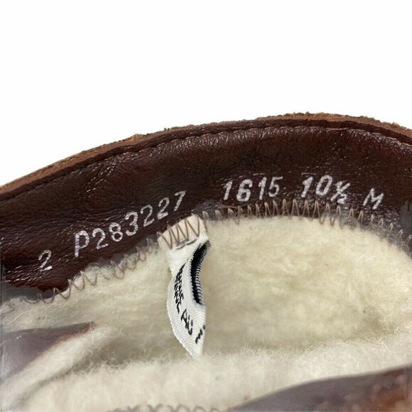 Eddie Bauer Mens Ankle Boots Brown Leather Shearling Lined Buckle Lace Up 10.5 M - Picture 10 of 10